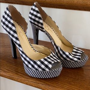 Jessica Simpson Gingham heels